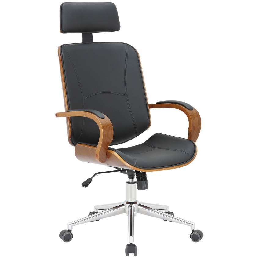 DMQ Černá koženková kancelářská židle Daianie